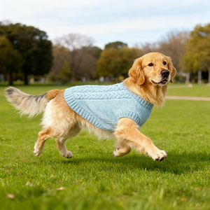Alta qualidade luxo cão inverno casaco xadrez clássico padrão quente malha lã pulôver camisola para animais de estimação para a primavera - Product Image 3