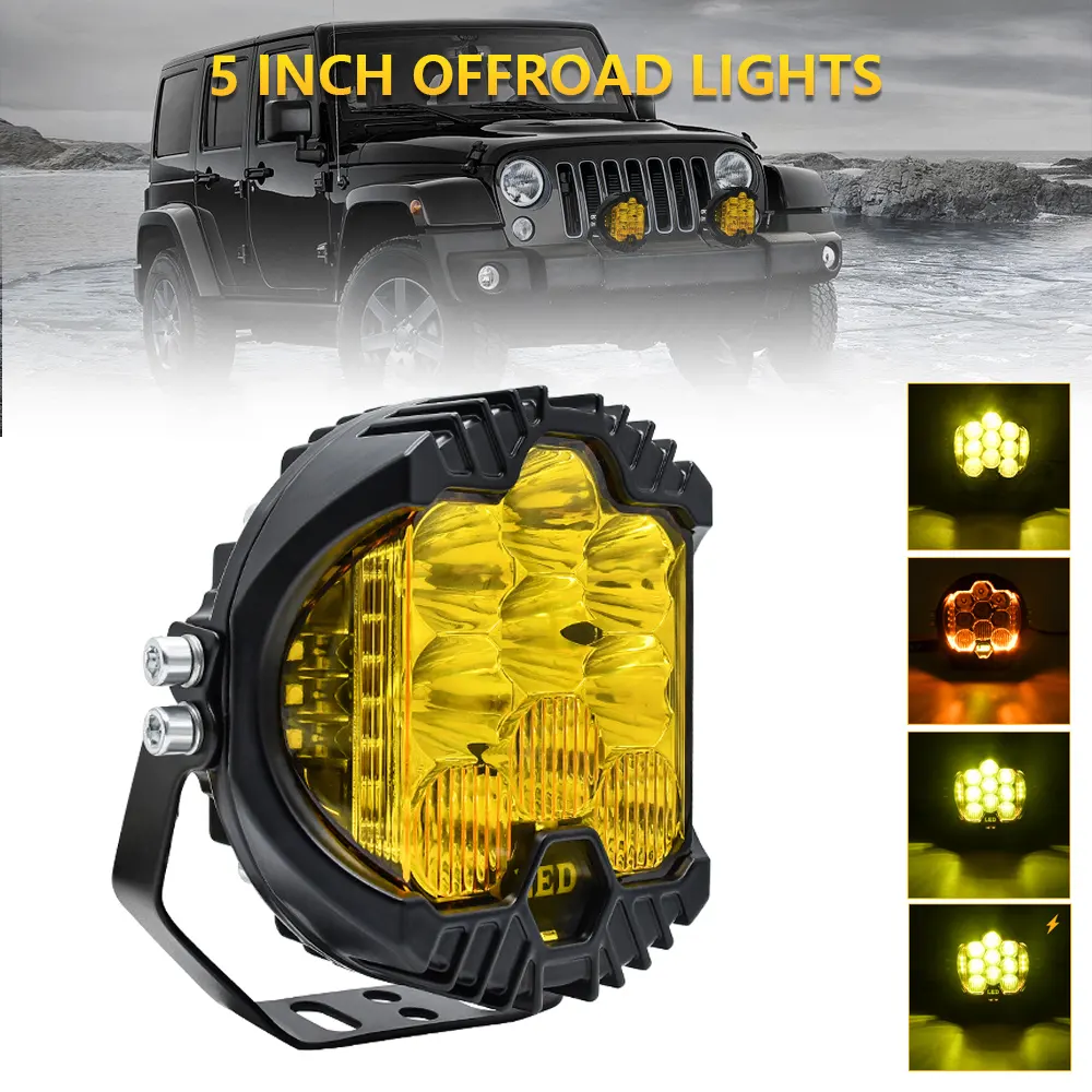 7 Inch Led Work Light Spotlights 12V-24V Led Work Bar Headlights for Car Truck Off Road ATV Moto DRL Fog Lights Waterproof