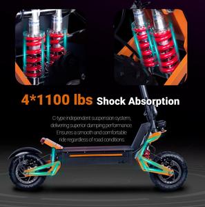 Trottinette électrique pour adultes, contrôle par application NFC, double moteur, vitesse rapide, longue portée, étanche, pliable, aluminium, autonomie de 120 km - Product Image 6