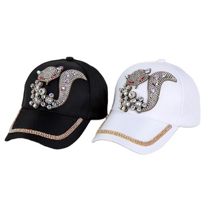 Casquette de baseball décontractée et polyvalente en denim tissé ethnique vintage automne-hiver, avec strass, épaisse et personnalisée, très tendance - Product Image 1