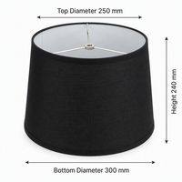 Abat-jour en tissu de lin noir pour lampadaire 250x300x240mm, housse de remplacement, vente en gros, OEM, marque privée, décoration