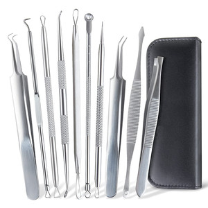 Stainless Steel Acne Needle 10-Piece Set Double-Ended Pressing Ring Blackhead Removal Tweezers Face Cleaning Tools - Product Image 5