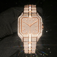 Montres personnalisées plaquées or rose 18 carats avec diamants pour hommes, montres mécaniques automatiques de luxe Hip Hop Iced Out VVS1 Moissanite