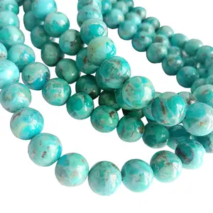Beautiful blue turquoise stone bead 8mm coin shape Gorgeous turquoise blue color High quality gemstone bead