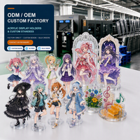 Standee Akrilik Terinspirasi Anime, Cetak UV & Offset, MOQ Rendah, Kustomisasi Merek untuk Dekorasi Konvensi Anime, Foil Perak