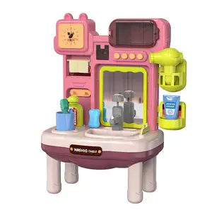 KSF Table Set Kids Modern Role Play Washstand Wash Basin Toy With Light Music
