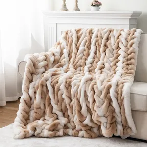 Factory Price No Shedding Quilted Faux Rabbit Fur Minky Throw Apparel Fabric Custom Design Faux Fur Upholstery Fabric Low Moq