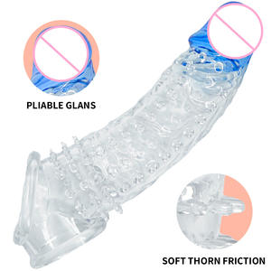 Kristall Wolf Zähne farbigen Penis mit großen groben Haar Set Granular Kondom für Paar Sex Adult Produkte - Product Image 2