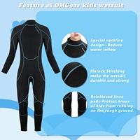 Logo Kustom Unisex Anak-Anak 2.5mm Neoprene Wetsuit Tahan Air Termal Anti-Bakteri Fitur Bernapas untuk Penggunaan di Air Dingin
