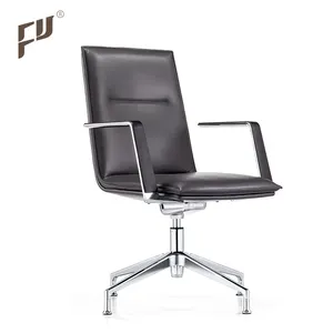 Furicco muebles barato venta caliente alta negro de cuero de la pu de visitante silla de oficina sin ruedas