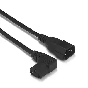 Right Angle IEC C13 to C14 Power Cable Cord For PC Computer Monitor PDU PSU TV DMX Stage Light