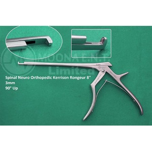 Rongeur Kerrison allemand OEM, 8 pouces de long, 3 mm, 90 degrés, en acier inoxydable, réutilisable, instrument chirurgical, équipement médical - Product Image 1