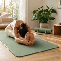 Tapete de Yoga Ortopédico Yugaland de TPE de un Solo Color, Tapete de Ejercicio Antideslizante de Alta Densidad para Fisioterapia y Pilates, Venta al Por Mayor de Fábrica