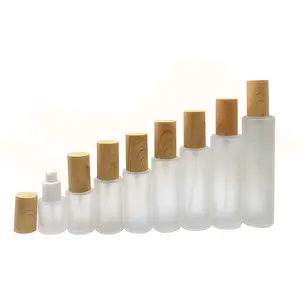 Sale wood grain cover glass cosmetic spray bottle custom body lotion bottle