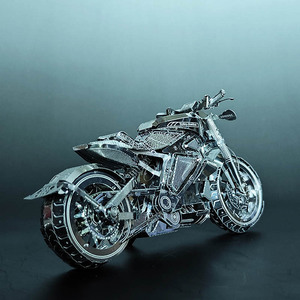 Modèle 3D en métal <span class=keywords><strong>de</strong></span> <span class=keywords><strong>moto</strong></span> cruiser électrique - Kit <span class=keywords><strong>de</strong></span> montage complet en acier inoxydable - 51 à 100 pièces - Réplique <span class=keywords><strong>de</strong></span> <span class=keywords><strong>moto</strong></span> électrique haut <span class=keywords><strong>de</strong></span> gamme pour exposition - Product Image 4