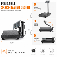 Báscula Industrial de Banco, Capacidad 300kg, 400x500mm, Pantalla LCD, Modelo TCS, OEM/ODM Personalizable, Precisión 10g, Marca Keli