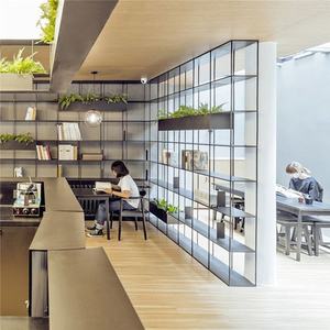 كينو رف حديد على الطراز الاسكندنافي رف للكتب بسيط لغرفة المعيشة وغرفة النوم جدار رف تخزين متعدد الطبقات رفوف رياح صناعية - Product Image 1