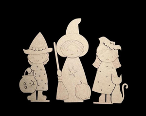 Decorazioni di Halloween Personalizzate, Simpatiche <span class=keywords><strong>Streghe</strong></span> di Halloween con Supporti, Include le <span class=keywords><strong>3</strong></span> <span class=keywords><strong>Streghe</strong></span>. Kit fai da te (NON VERNICIATO NON ASSEMBLATO). - Product Image 4