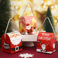 Boîte en papier du père noël sac à main en cuir de noël boîte d'emballage cadeau de réveillon de noël boîte vide en gros