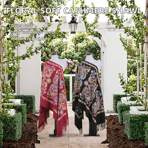 Écharpe en cachemire rétro douce pour femmes en gros OEM, écharpe longue en polyester à carreaux, séchage rapide, cadeau - Product Image 3