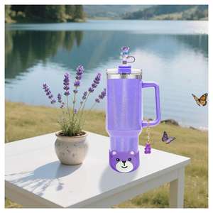 Bekerhoes voor tumbler 20 30 40 oz tumbler 10mm 0.4 inch beren rietje hoesje topper & charme accessoires leuke cadeaus koppels geliefden vrijdag - Product Image 3
