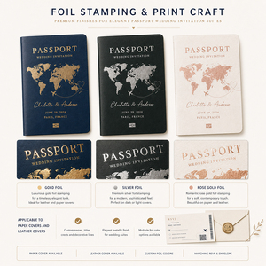 <span class=keywords><strong>Carte</strong></span> de vœux de mariage personnalisée SHINY avec design de <span class=keywords><strong>carte</strong></span> d'embarquement, papier artistique, invitation en livret avec dorure à chaud - Couleurs et logo personnalisés - Product Image 4