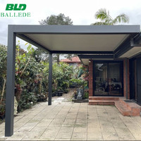 Pergola électrique de jardin en aluminium Toit de patio motorisé imperméable Gazebo Toit d'auvent extérieur