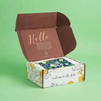 Boîte postale en carton ondulé haut de gamme écologique Papier Kraft Stratification mate Gaufrage Doublure en éponge étanche Couvercle supérieur