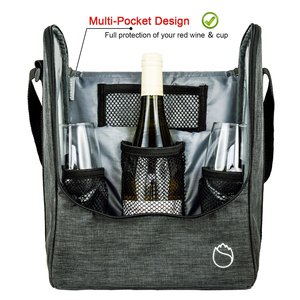 Bolsa Enfriadora de Vino Aislada, Impermeable y Acolchada, Ideal para Viajes, <span class=keywords><strong>BYOB</strong></span>, Gran Venta - Product Image 5