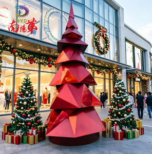 <span class=keywords><strong>Albero</strong></span> di Natale Gigante Personalizzato in Acrilico Rosso a Specchio per Esterni, Decorazione Natalizia per Centri Commerciali, Hotel e Forniture per Festività - Product Image 1
