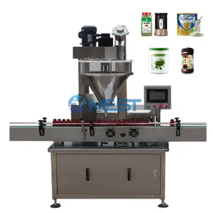 Automatic Material Feeder Jar Dosing Auger Bottle Chili Pepper Seasoning Spiral Talc Powder Filling Machine