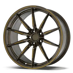 Nouvelles jantes en alliage d'aluminium forgé de 16 à 24 pouces, blanches avec accents rouges, multi-rayons, PCD personnalisé, déport de 25 mm, haute performance, course - Product Image 3