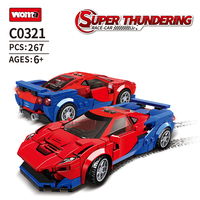 Blocs de construction WOMA TOYS, voiture à tirer en arrière, jouet en briques pour enfants