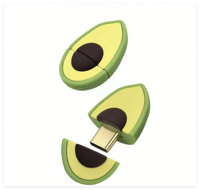 Custom Logo Shape 3D Soft PVC Rubber USB Flash Drive, Cute Fruit Pineapple Avocado Shape 8GB Promotional USB Stick