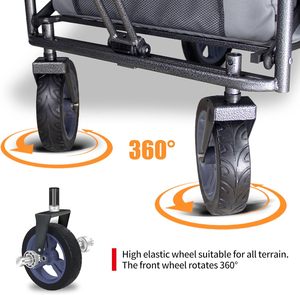 Chariot de jardin extérieur pliable et portable à double étage robuste OEM chariot de plage pique-nique camping avec auvent - Product Image 3