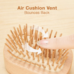 Wholesale Mini Bamboo Hair <b>Brush</b> with <b>Round</b> Wooden Pins for Travel Beauty Care Fine Hair Styling - Product Image 3