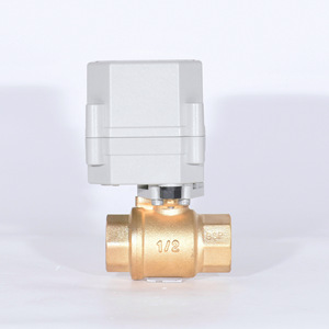Válvula de bola eléctrica miniatura Tonhe de 1/2 pulgada de latón de paso completo con reinicio por corte de energía para agua, gas y líquidos - Product Image 3