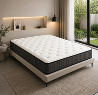 Matelas Premium Minimaliste Moderne Surface Douce Matelassée Mousse de Soutien Haute Densité Confort Respirant Cadre en Bois Écologique