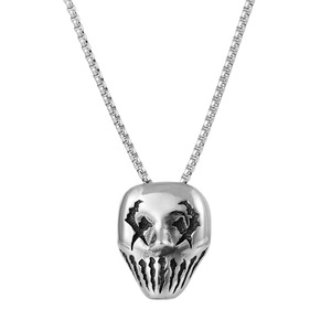 Yunnique – collier avec pendentif visage de fantôme en acier inoxydable, design de clown, chaîne de 60cm, bijoux à la mode - Product Image 5