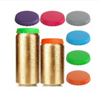 1 pièce de couvercles de canettes de soda, protecteurs de canettes de boissons multicolores, couvercles de canettes en silicone, 12*52mm
