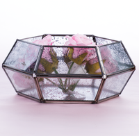 Maison de fleurs de Terrarium en verre, fait à la main, avec cadre métallique, décoration pour la maison et le mariage