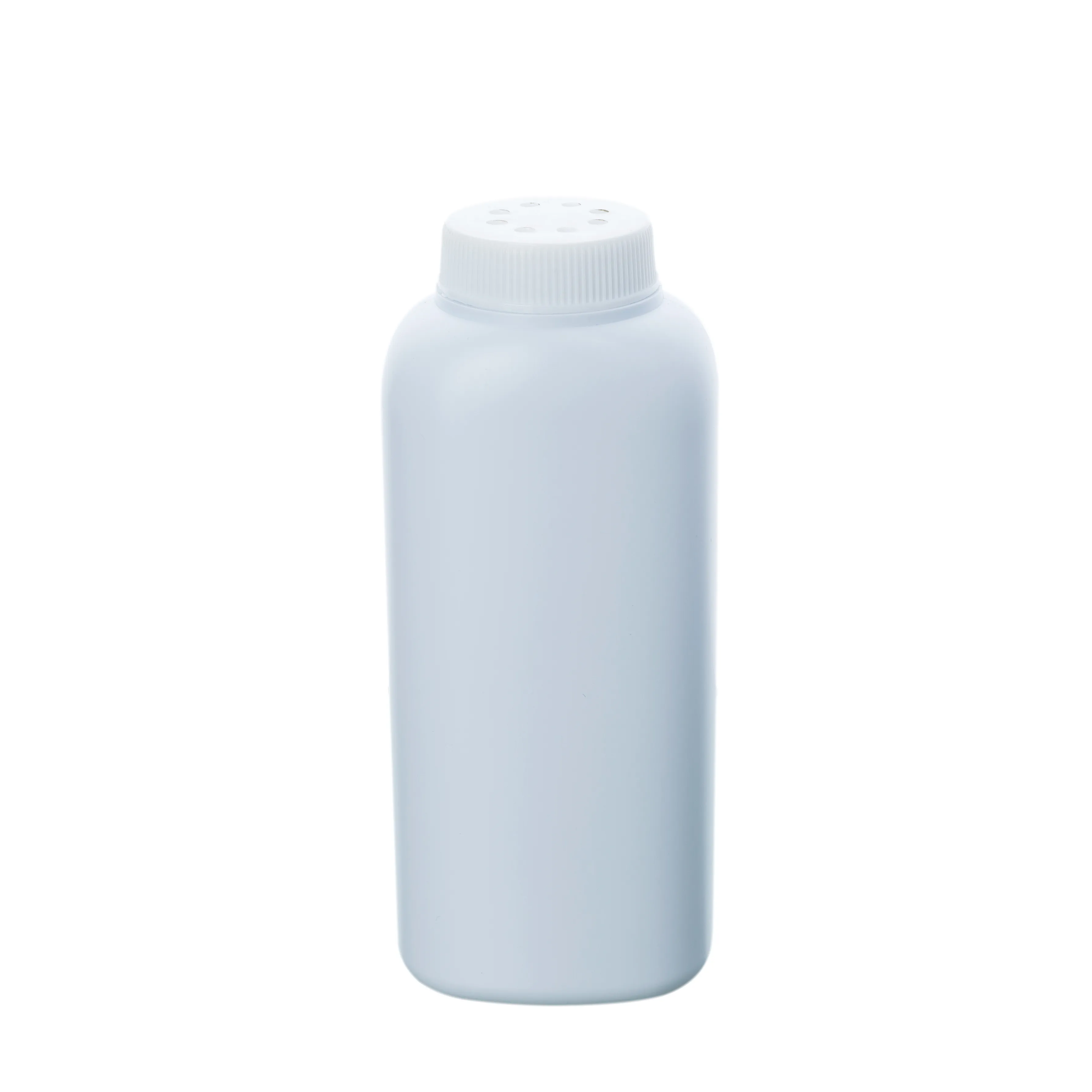 100g kare vidalı kapak delikli bebek talk pudra HDPE plastik boş beyaz şişe