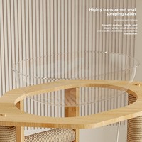 Arbre à chat avec structure d'escalade, nid pour chat, capsule spatiale intégrée, jouet tournant, auto-entretenue, anti-ennui et griffoir