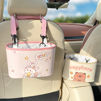 Organisateur de siège auto en peluche Capybara mignon, sac de rangement suspendu multi-poches, accessoire intérieur automobile pour enfants et femmes