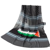 Yibaolli usine approvisionnement Palestine drapeau Kuffiyeh imprimé Ara longue écharpe en mousseline de soie foulard