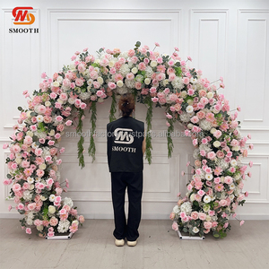 ซุ้มแต่งงานกลางแจ้ง LEDA แฮนด์เมด ประดับด้วยดอกไฮเดรนเยียสีชมพูแฟนตาซี สำหรับฉากขอแต่งงาน - Product Image 3