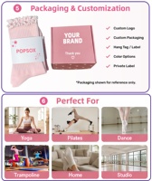 Chaussettes de sport personnalisées ODM respirantes avec revers antidérapant pour yoga, pilates, studio, reformer, entraînement, douces et absorbantes