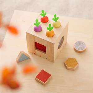 Montessori Multifunction Box Busy Board Educational Toy with Shape <b>Matching</b> Wood Carrots-Gameverse Brand for Age 3+ - Product Image 5