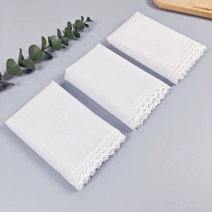 Nuevo pañuelo de algodón peinado blanco puro de 28 cm, pañuelo de encaje DIY para boda, en oferta. - Product Image 4