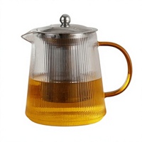 Théière en verre borosilicate avec infuseur pour thé aux fruits et aux fleurs, idéale pour les occasions festives